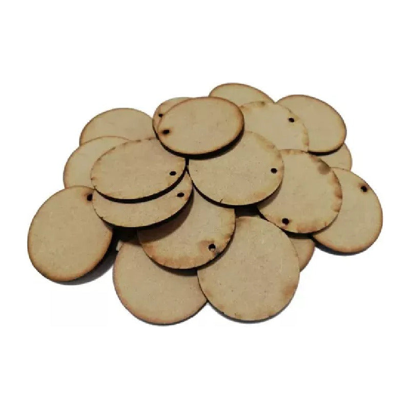 50 natural MDF circular keychain blanks 5cm diameter 3mm thick pack of 50 pieces for crafts and party favors