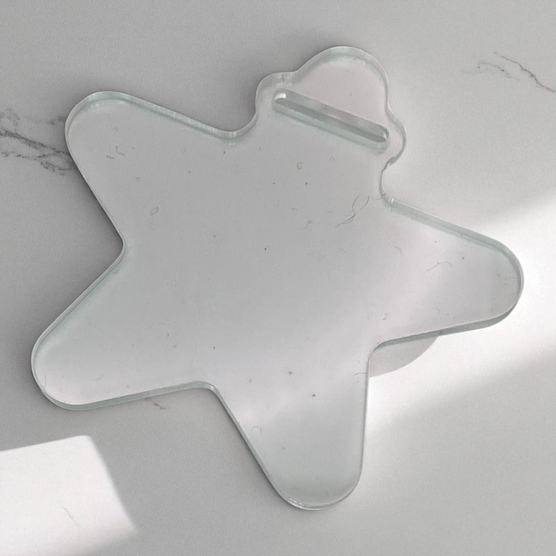 50 Medallas Acrílico Transparente 3mm Forma Estrella 7cm
