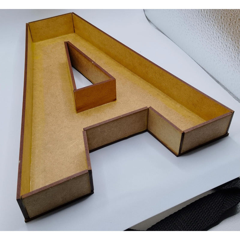 Caja De Letra 3d Abecedario Madera Mdf 3mm Centro Mesa 25cm
