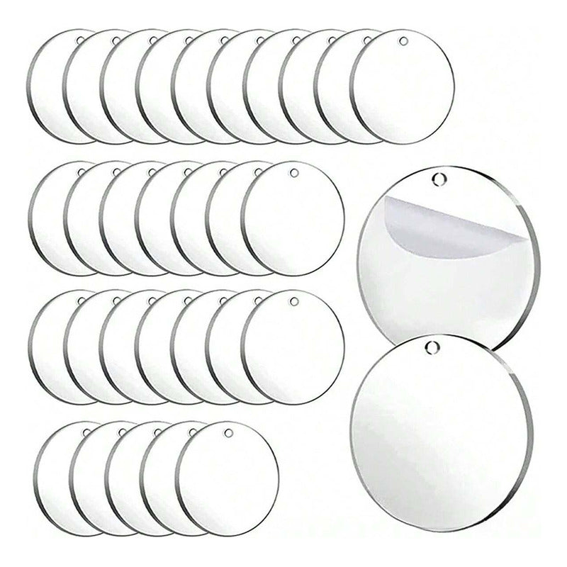 50 Circulos Acrilico 2mm Llavero 4cm Recuerdo Mayoreo Fiesta