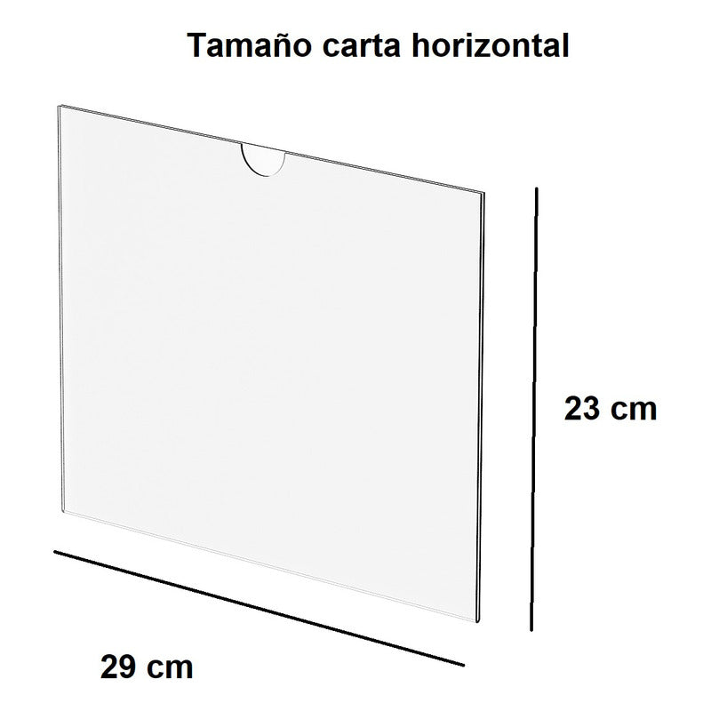 Protector Porta Hoja Carta Horizontal O Vertical Acrilico