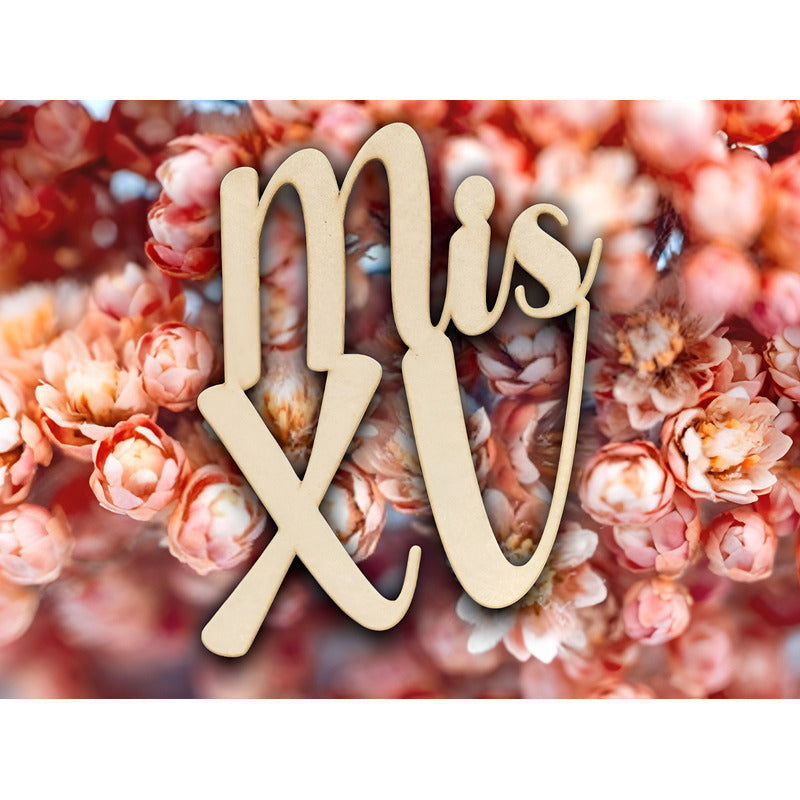 Letrero Mis Xv 60x60cm Madera Mdf  Decoracion