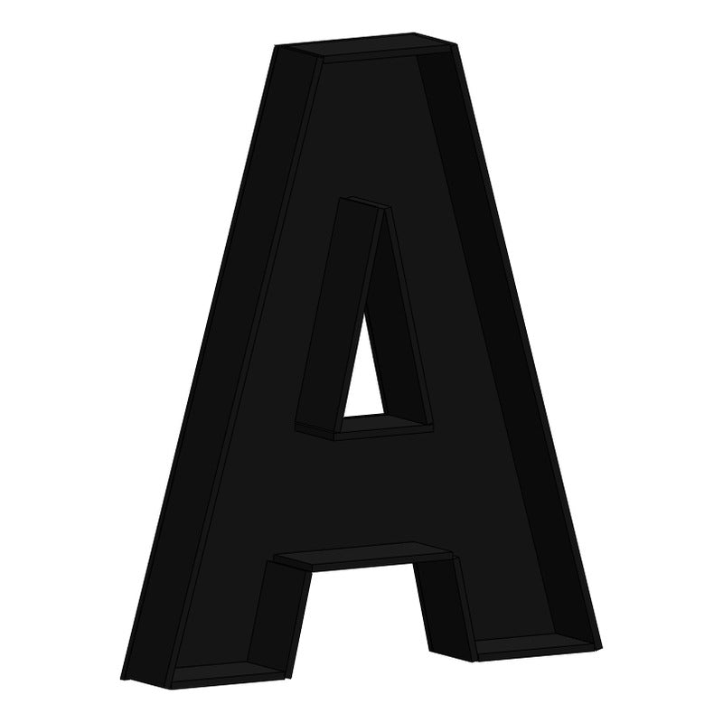 Letra Caja 3d, Abecedario, 25cm Alto Y 3mm Espesor Sin Tapa