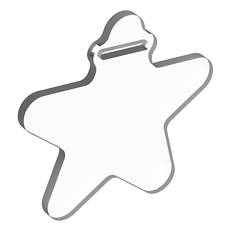Transparent acrylic star-shaped medal 7cm diameter 2mm thick for decoration pack of 50