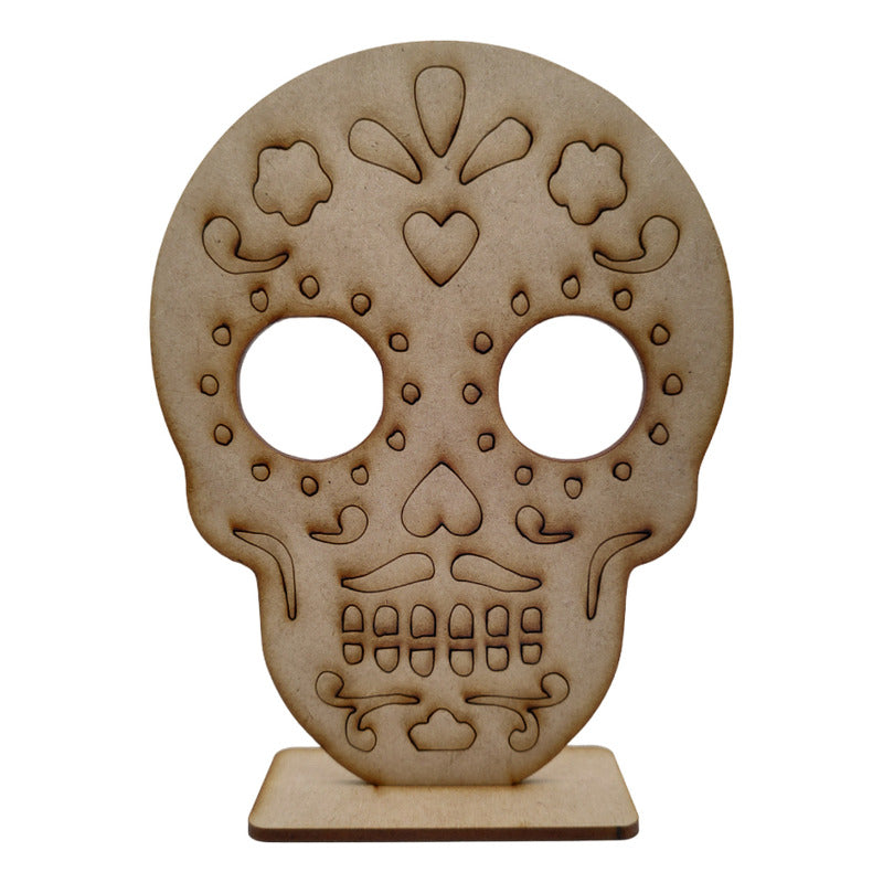 10 Pzas Calavera Mdf 3mm Altura 16cm Altar Dia De Muertos