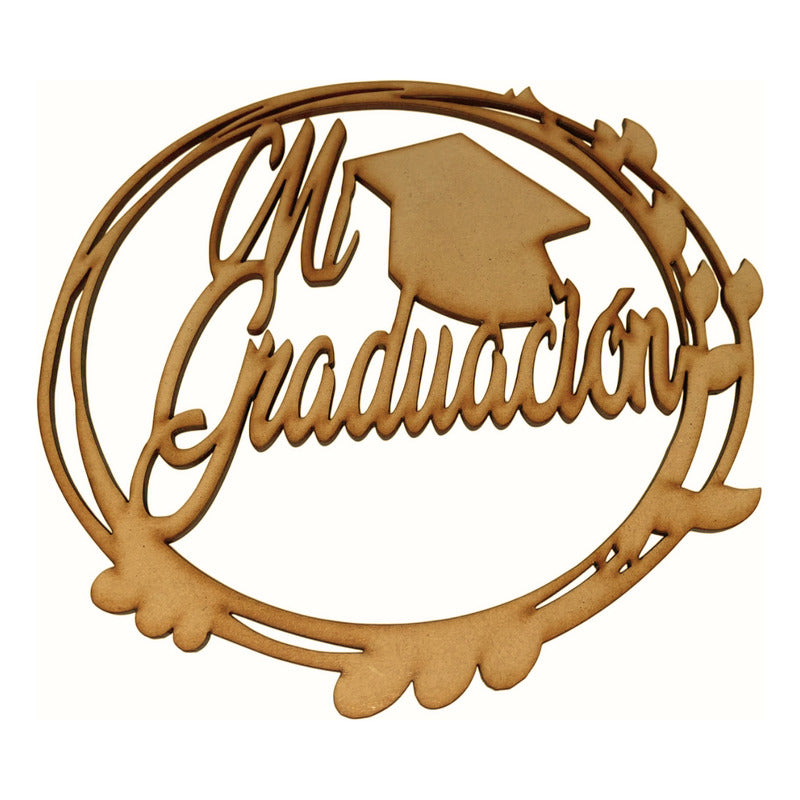 Letrero Mi Graduacion Circulo 60cm Madera     Mdf Decoracion