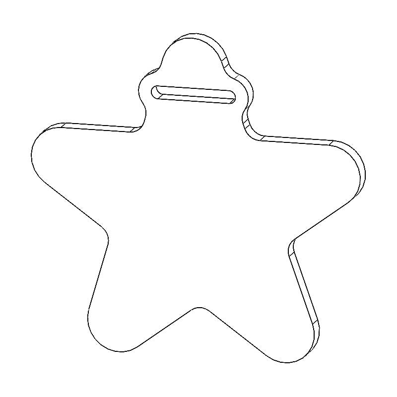 50 Medallas Acrílico Transparente 3mm Forma Estrella 7cm