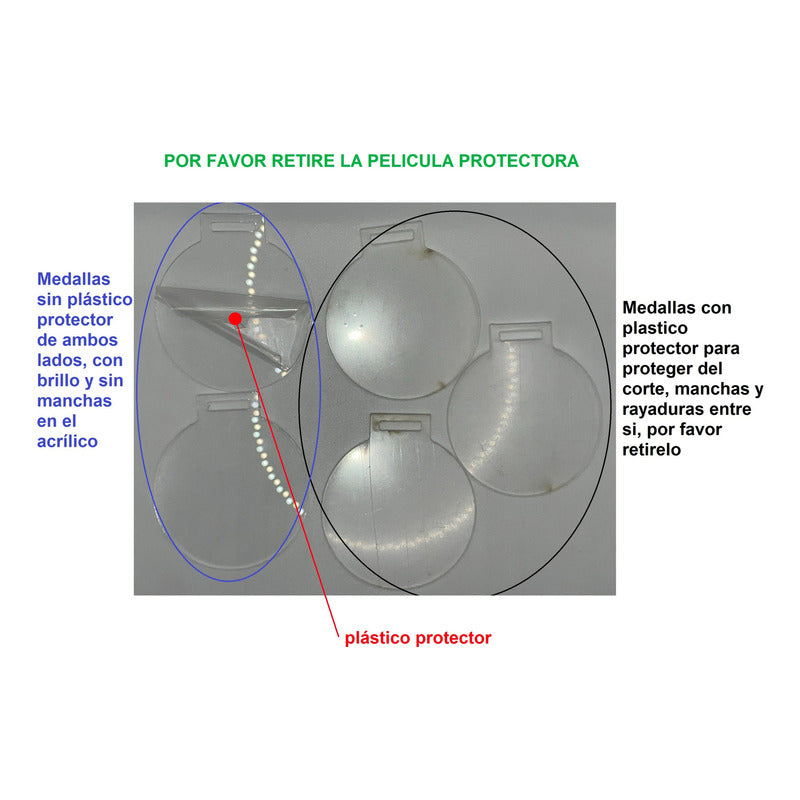 Medalla Acrilico Transparente 6 Cm 50 Piezas 2 Mm Sublimar