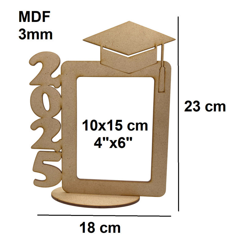 10 Portaretrato Marco Foto Graduacion Mdf 3mm Birrete