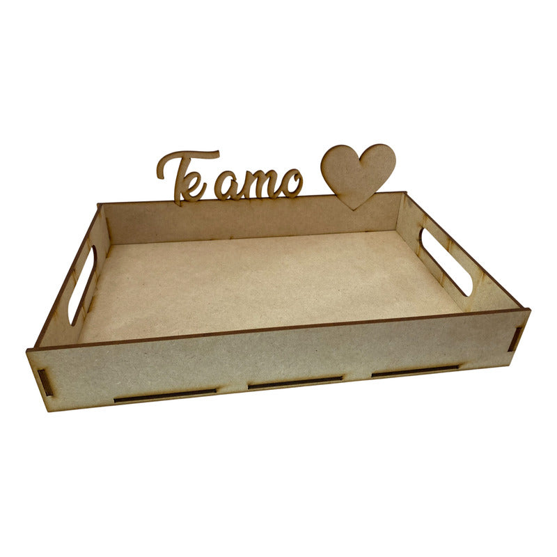 10 Charola Bandeja Desayuno 20x30cm Mdf Dia Del Amor Love