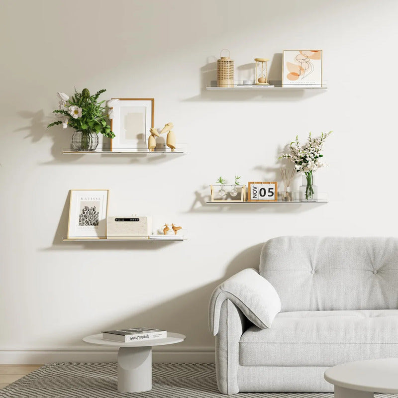 4 Repisas Flotantes De Acrílico 3 Mm Estante Pared Hogar