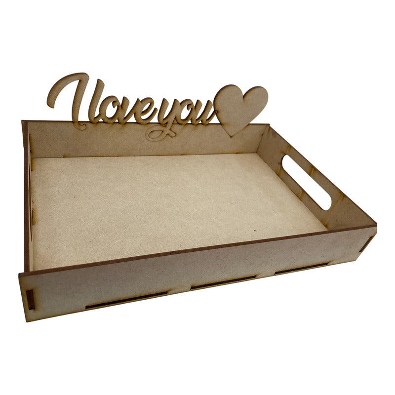 10 Charola Bandeja Desayuno 20x30cm Mdf Dia Del Amor Love