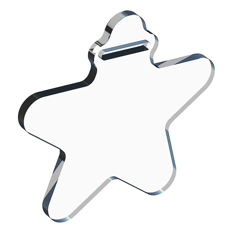 50 Medallas Acrílico Transparente 2mm Forma Estrella 7cm