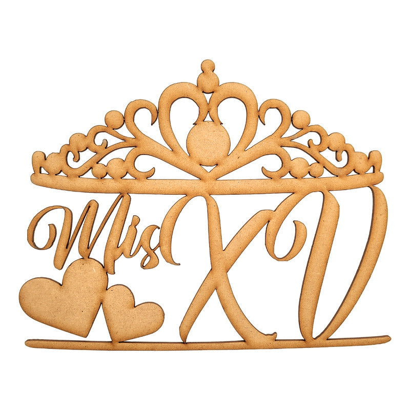 Letrero Mis Xv Corona 80x60 Cm Madera Mdf Decoracion Fiesta