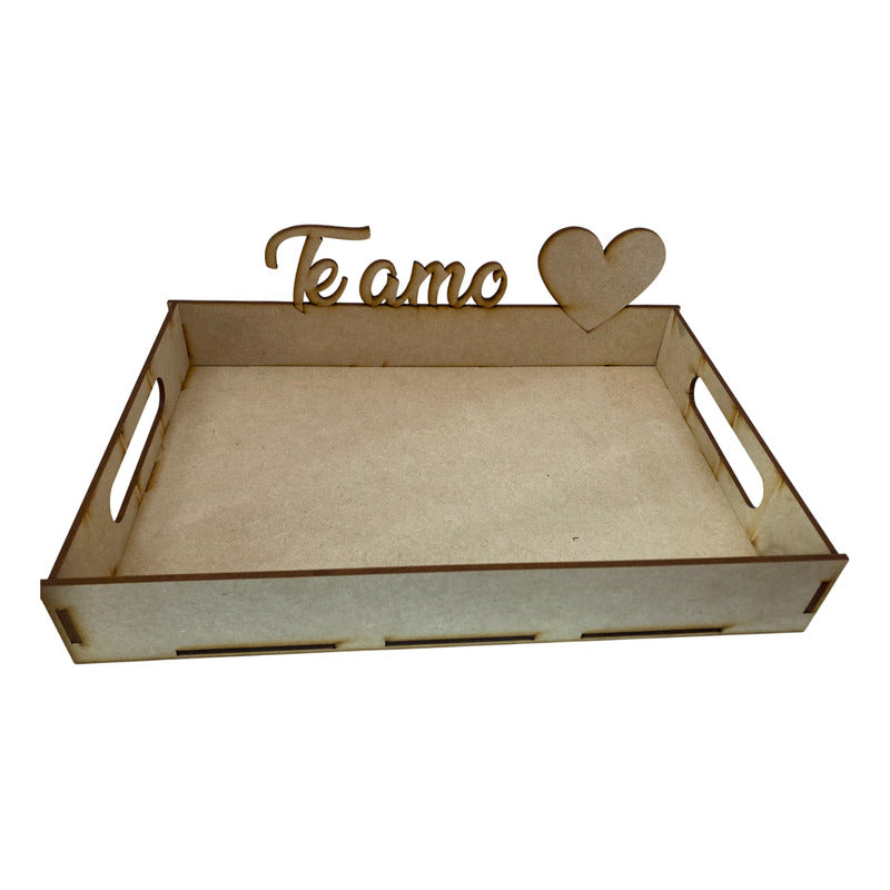 10 Charola Bandeja Desayuno 20x30cm Mdf Dia Del Amor Love