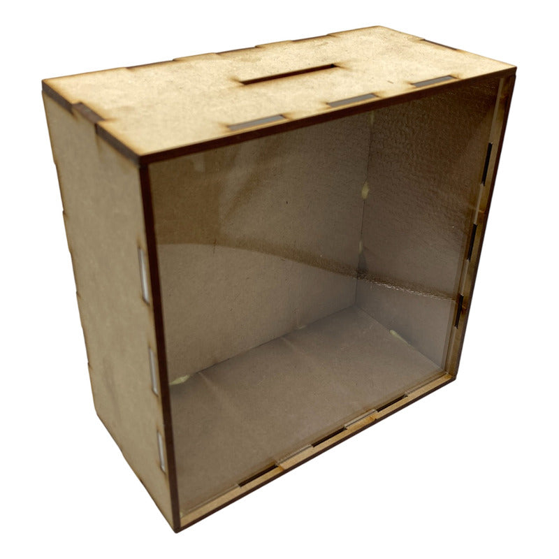 Alcancia Mdf Y Acrilico 15x15cm Económica