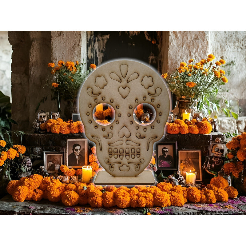 10 Pzas Calavera Mdf 3mm Altura 16cm Altar Dia De Muertos