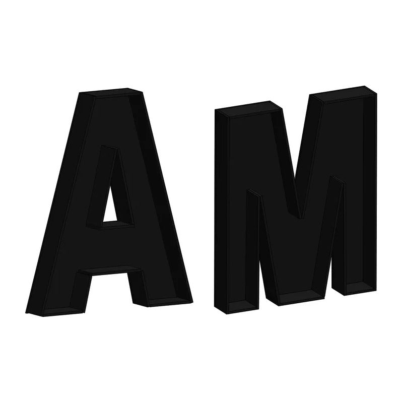 Letra Caja 3d, Abecedario, 25cm Alto Y 3mm Espesor Sin Tapa