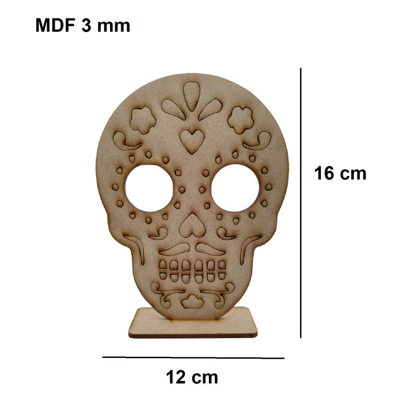 10 Pzas Calavera Mdf 3mm Altura 16cm Altar Dia De Muertos