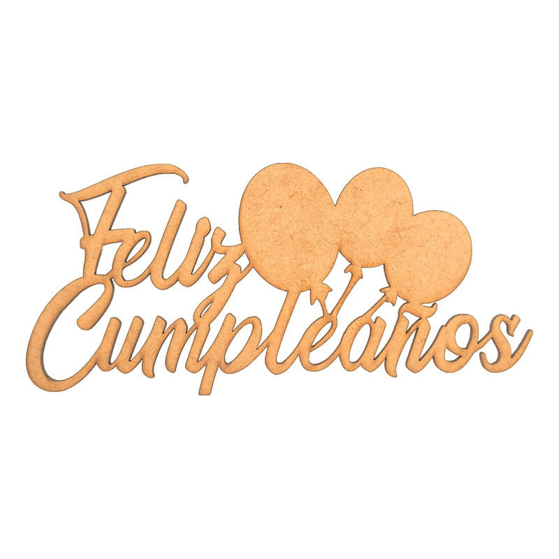 Wooden MDF Feliz Cumpleaños Globos birthday sign decoration 80x37 cm