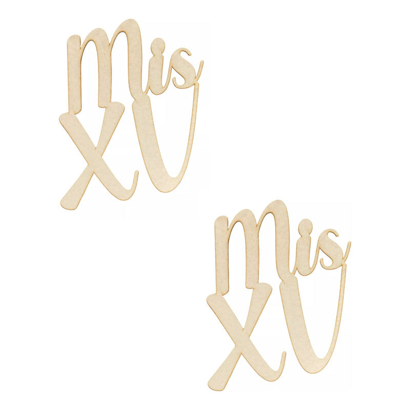 Letrero Mis Xv 60x60cm Madera Mdf  Decoracion