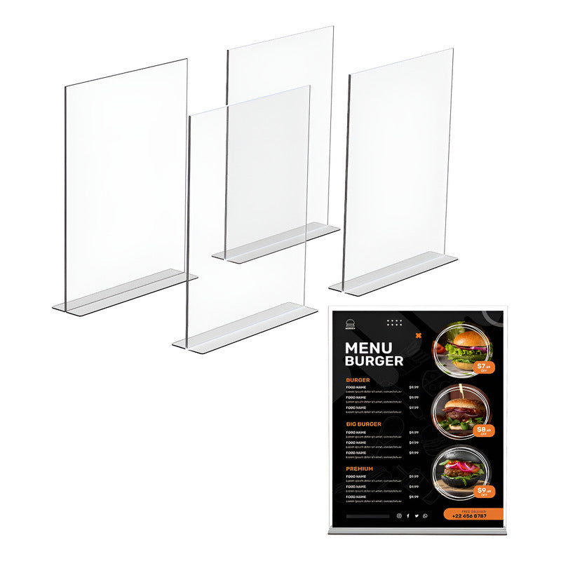 5 Porta Menu Acrílico Tamaño Carta 23x29cm 2mm Folletos