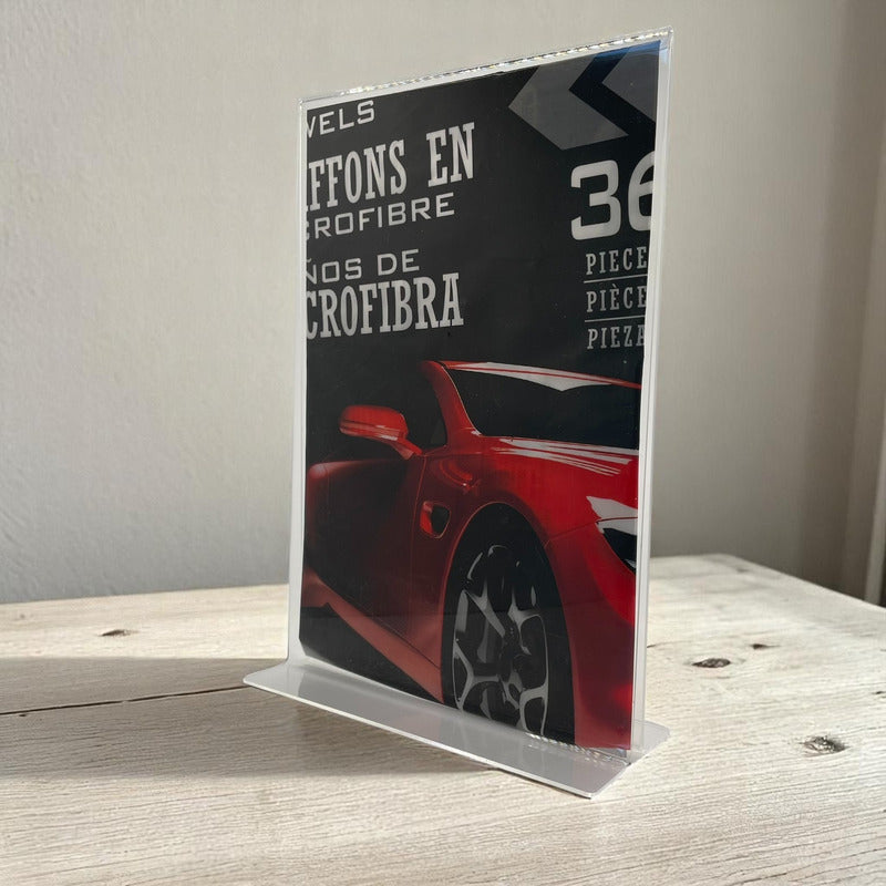 Porta Menu Letrero Acrilico Tamaño Media Carta 15x22cm 2mm