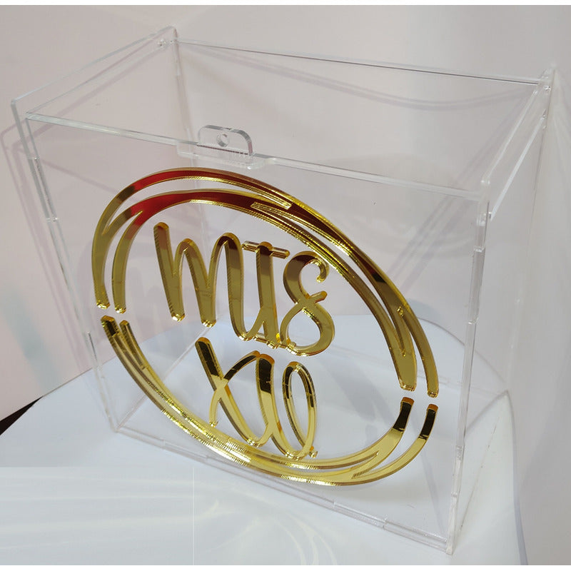 Buzon Caja Alcancia Ahorro Acrilico Fiesta Xv Personalizada