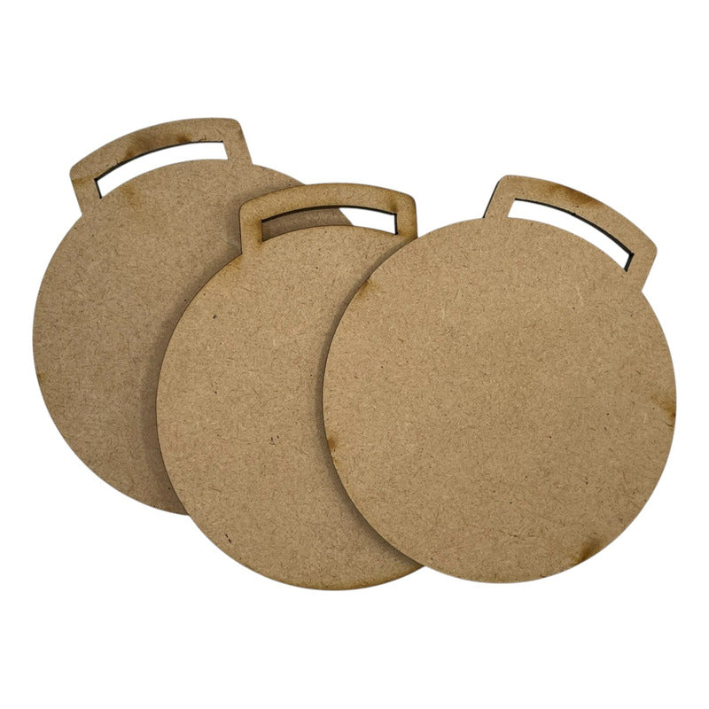 Medalla Mdf Color Natural 10 Cm 10 Piezas 4.5 Mm Grandes