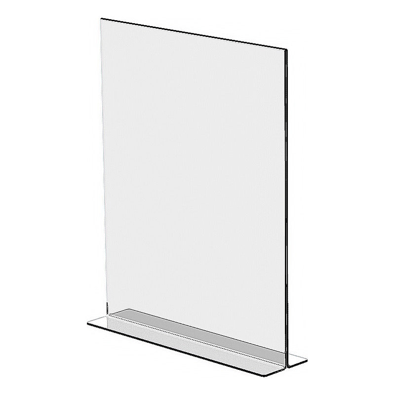 Portable acrylic menu stand sign vertical 23x29cm clear 3mm thick display holder