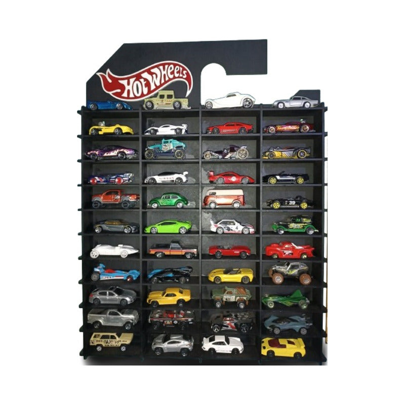 Exhibidor Hot Wheels 40 Carros Mdf Coleccionador Color Negro
