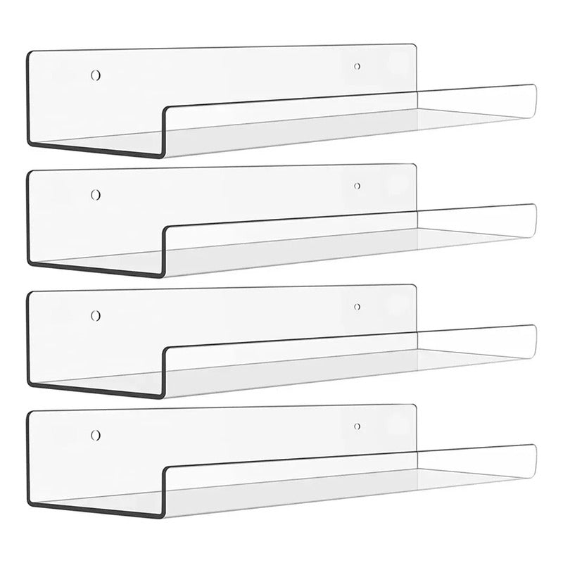 4 Repisas Flotantes De Acrílico 3 Mm Estante Pared Hogar