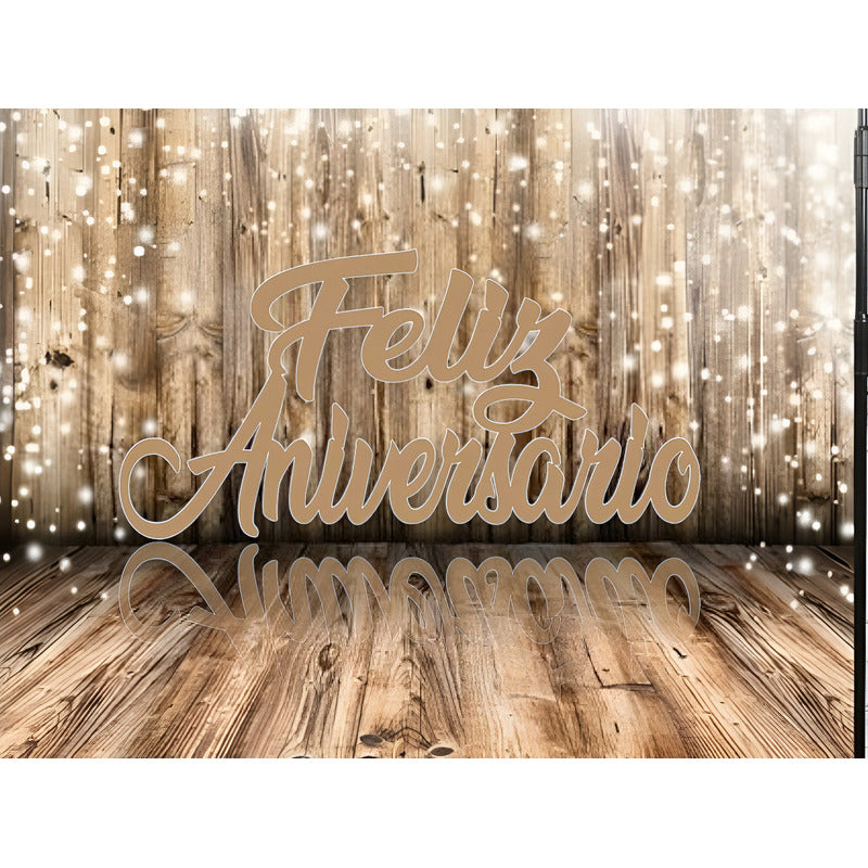 Letrero Feliz Aniversario 80x40cm Madera Mdf Decoracion
