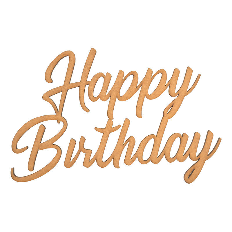 Letrero Happy Birthday 60x40cm Madera Mdf Decoracion Fiesta