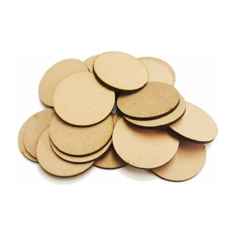 Set of 10 laser-cut 15cm diameter MDF circles, 3mm thick, natural wood color for crafts and decoration