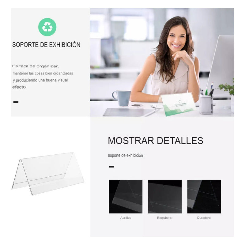 5 Soporte Precio Letrero Doble Cara Conferencias Acrilico