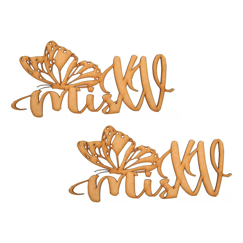 Letrero Mis Xv Mariposa 80x40cm Madera Mdf Decoracion Fiesta