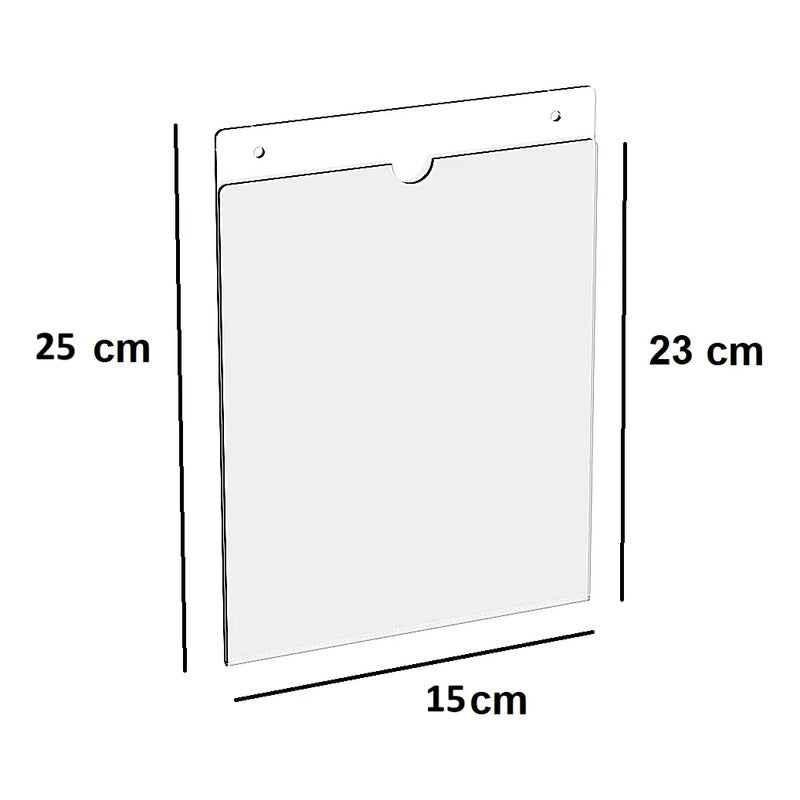 5 Porta Hoja Tamaño Media Carta Protector Pared Acrílico 2mm