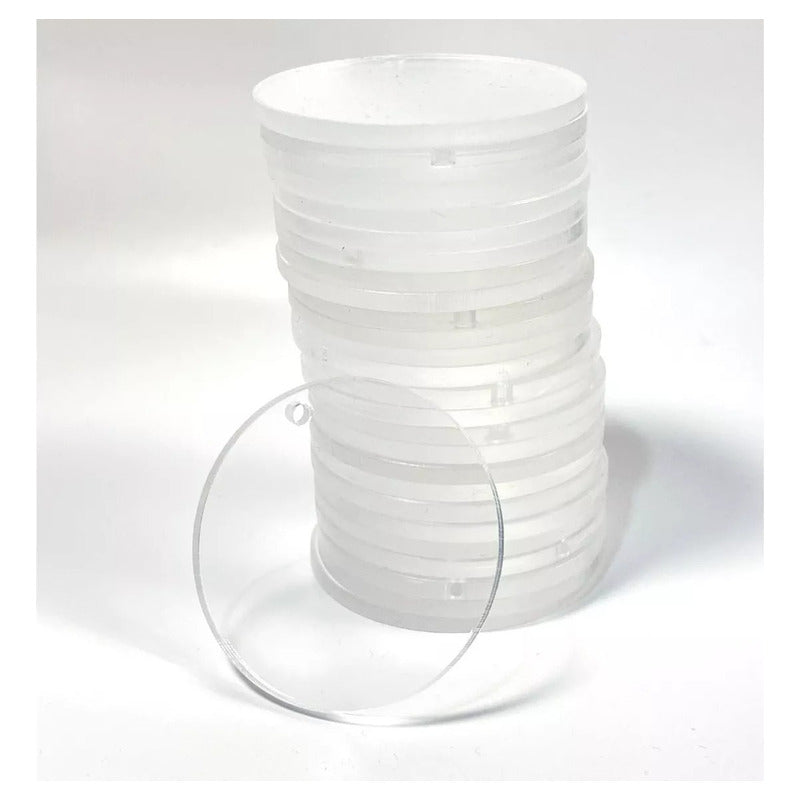 50 Circulos Acrilico 2mm Llavero 4cm Recuerdo Mayoreo Fiesta