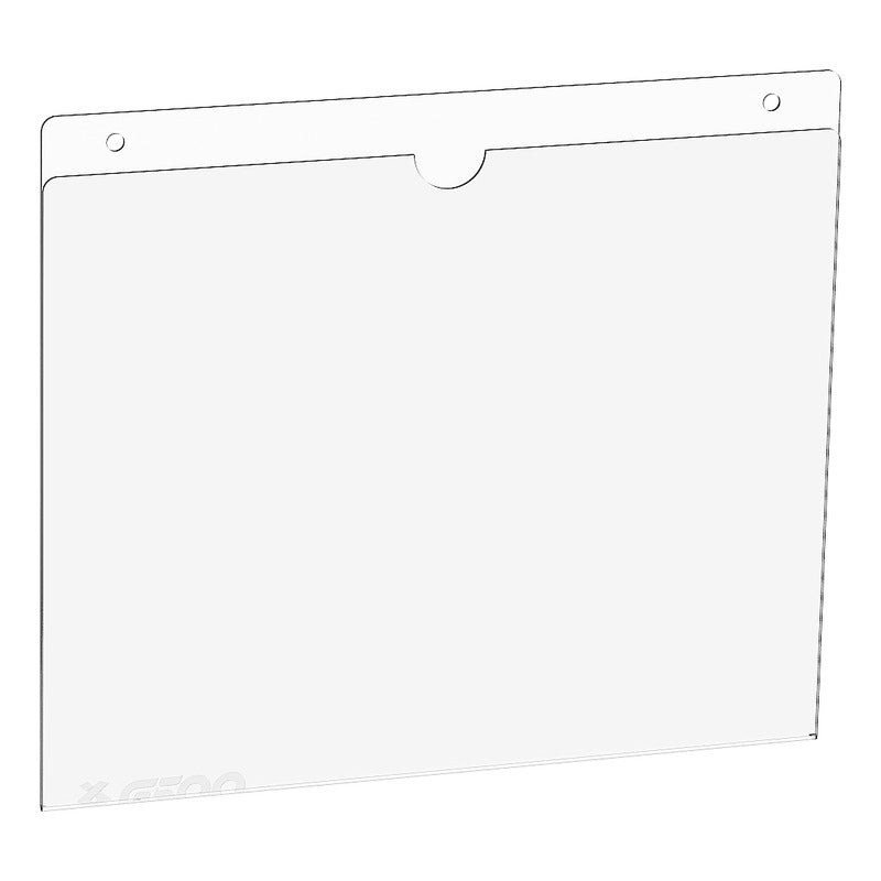 Transparent acrylic Porta Hojas Doble Carta with 2mm thickness and two holes for mounting
