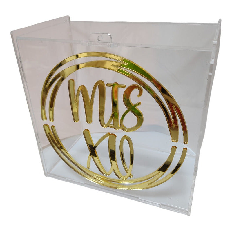 Buzon Caja Alcancia Ahorro Acrilico Fiesta Xv Personalizada