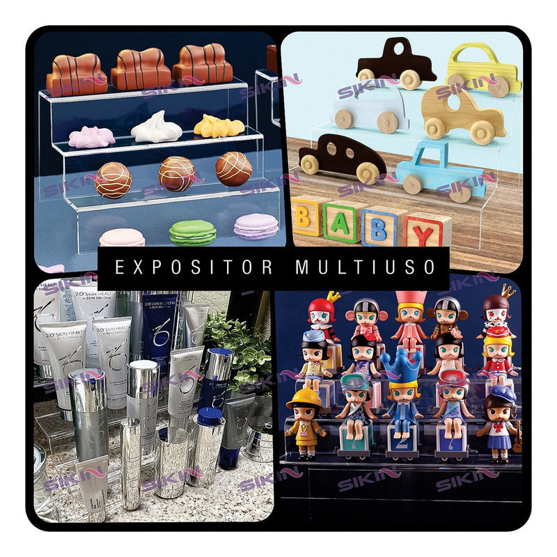 Escalera De Exhibición Transparente Para Productos Diversos