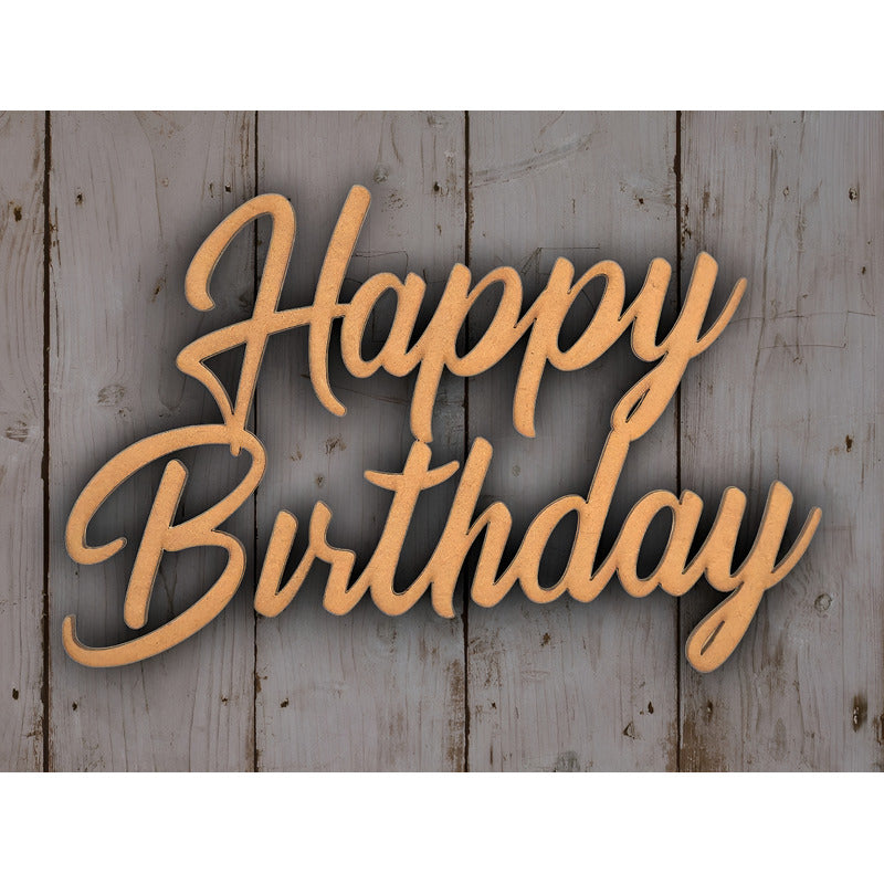 Letrero Happy Birthday 20x30 Cm Mdf  Decoracion