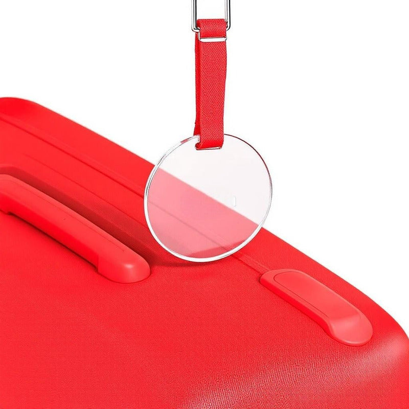 50 Tags Circular Acrilico Transparente 2mm 6.5cm Maleta