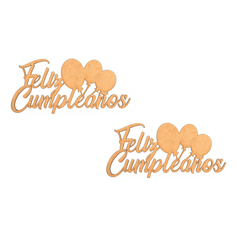 Letrero Feliz Cumpleaños Globos 80x37 Cm Mdf  Decoracion