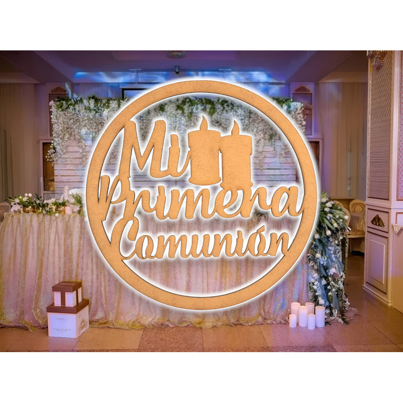 Letrero Mi Primera Comunion 60cm Madera Mdf Decoracion