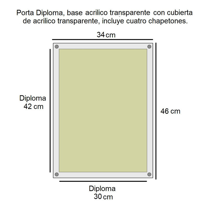 Porta Diploma Titulo Poster Cartel One Acrilico 34x46cm 2mm