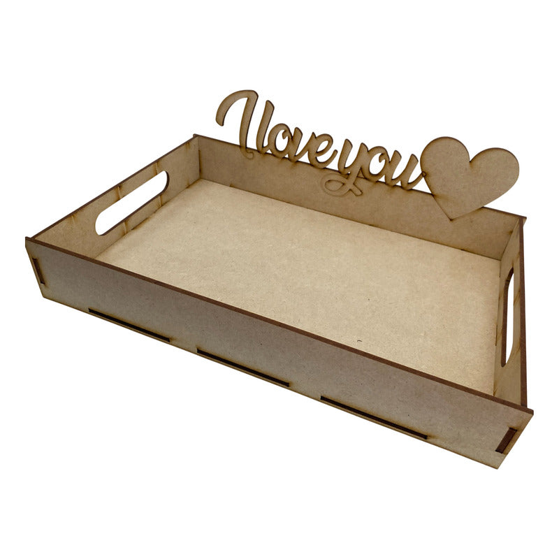 10 Charola Bandeja Desayuno 20x30cm Mdf Dia Del Amor Love
