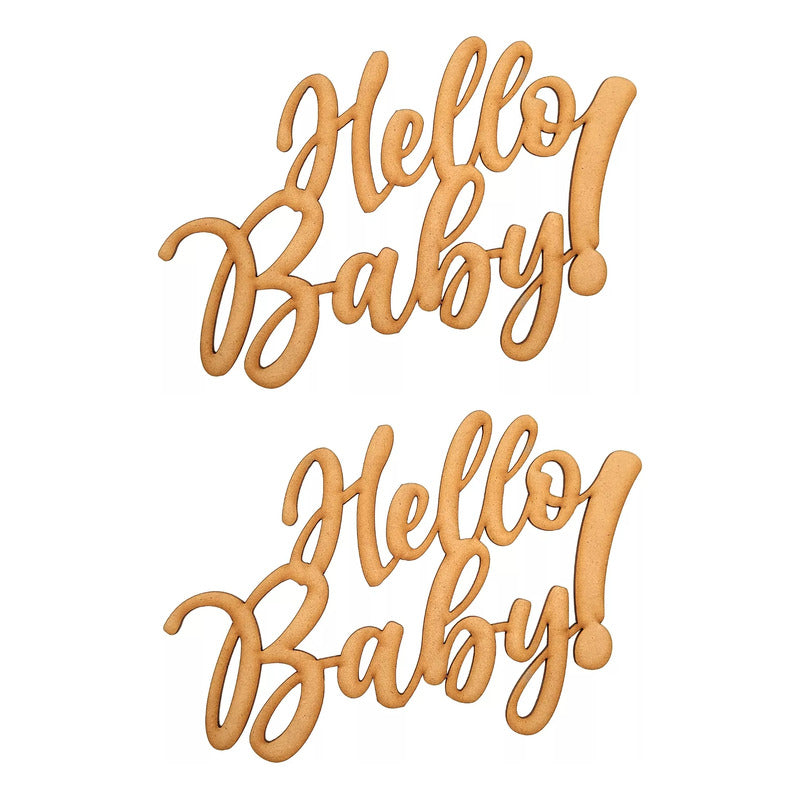 Letrero Hello Baby 80x50cm Madera Mdf  Decoracion