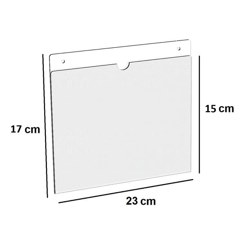5 Porta Hoja Tamaño Media Carta Protector Pared Acrílico 2mm